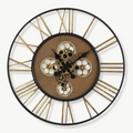 Suuri steampunk-seinäkello rattailla