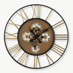 Suuri steampunk-seinäkello rattailla
