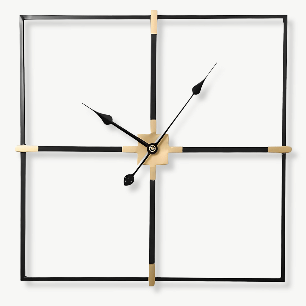 Neliönmuotoinen minimalistinen design-seinäkello