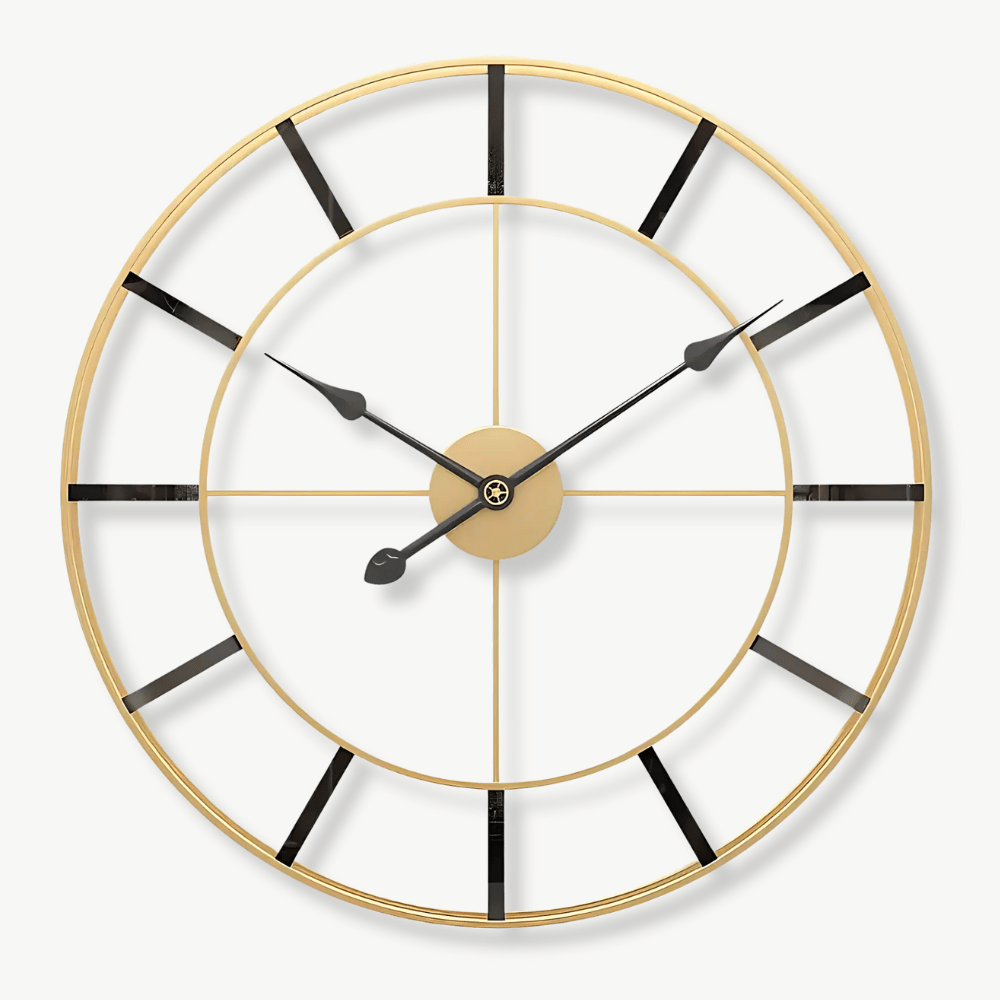 Kultainen minimalistinen design-seinäkello
