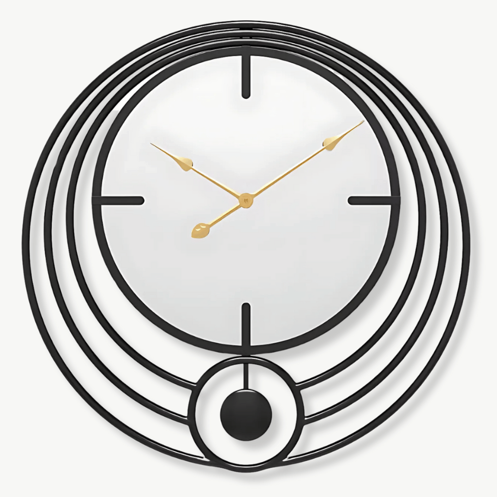 Peili- ja ympyrädesign-seinäkello