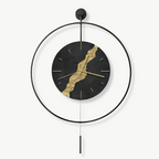 Musta-kultainen kintsugi-heiluriseinäkello – kuva 3