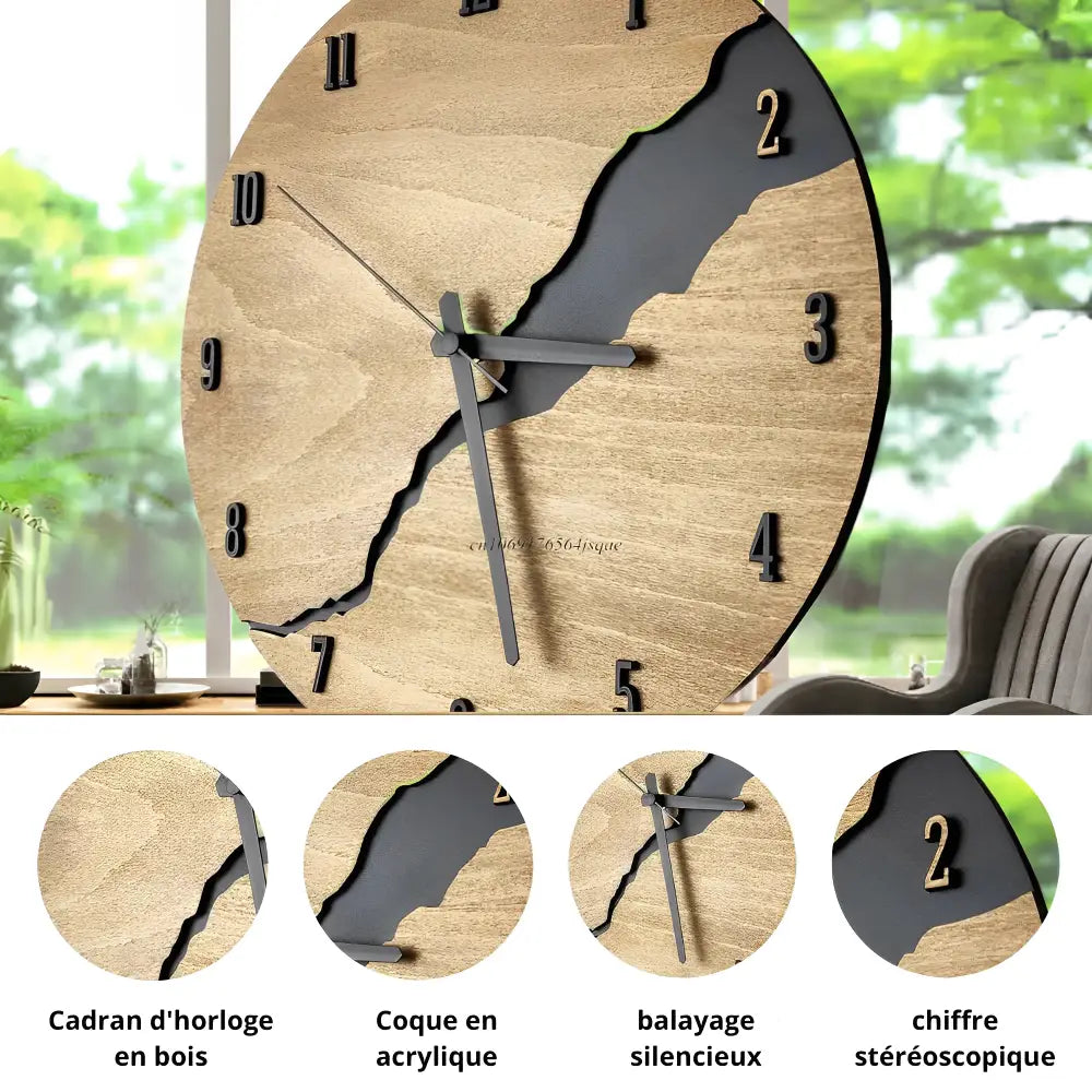 Puinen design-seinäkello – kuva 4