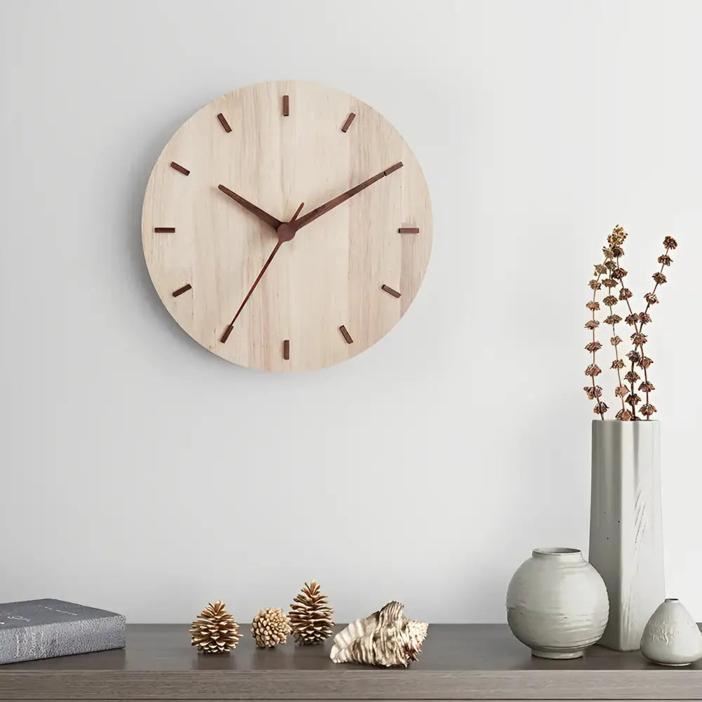 Minimalistinen puinen seinäkello – kuva 2