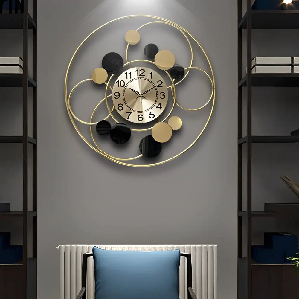 Kultainen ympyrä-design-seinäkello – kuva 7