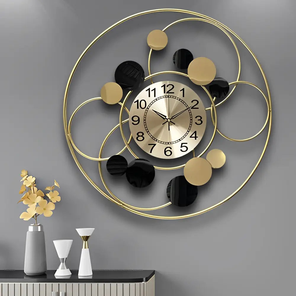Kultainen ympyrä-design-seinäkello – kuva 2