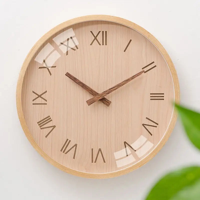 Puinen roomalaisnumeroinen design-seinäkello – kuva 2