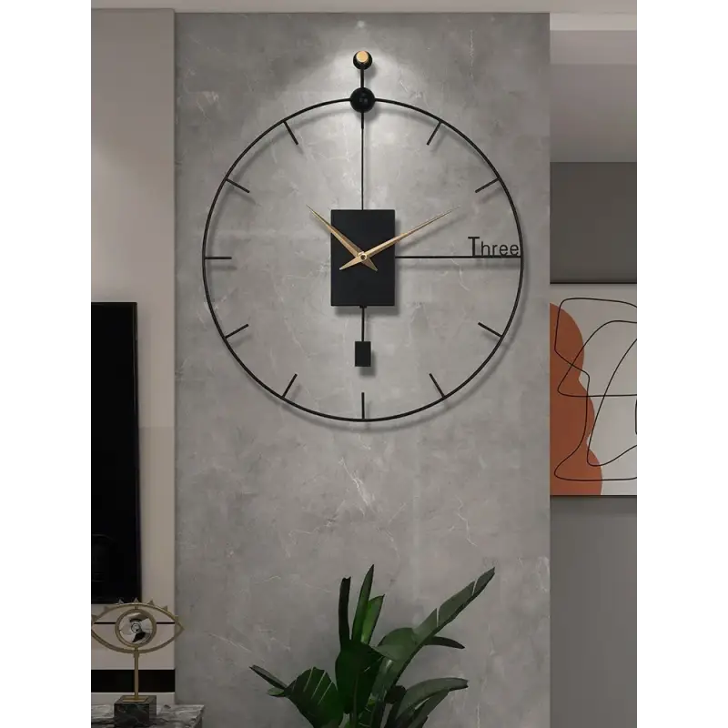 Musta design-seinäkello – kuva 3
