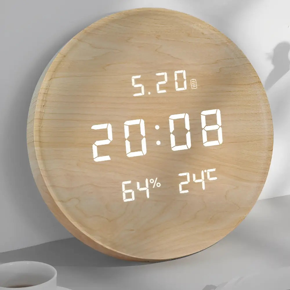 Digitaalinen puinen seinäkello – kuva 4