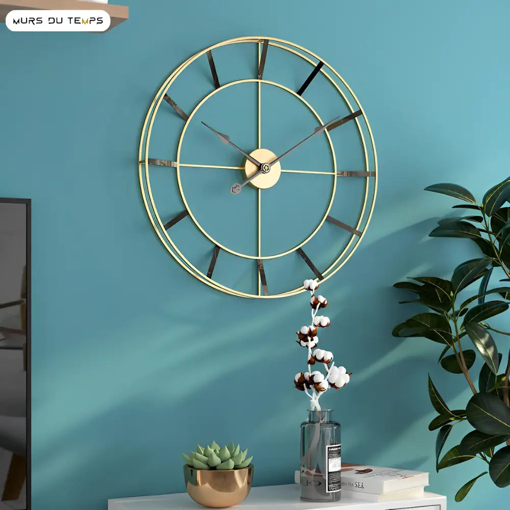 Kultainen minimalistinen design-seinäkello – kuva 6