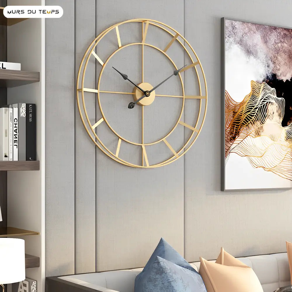 Kultainen minimalistinen design-seinäkello – kuva 4