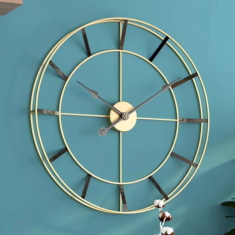 Kultainen minimalistinen design-seinäkello – kuva 5