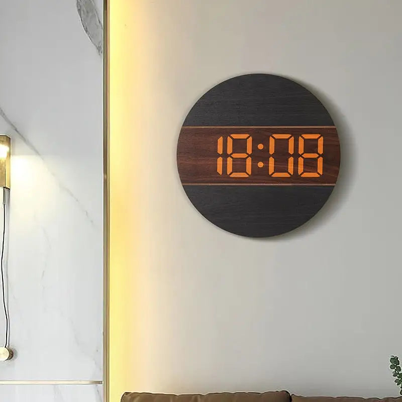 Puinen LED-seinäkello – kuva 4