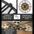 Suuri steampunk-seinäkello rattailla – kuva 3