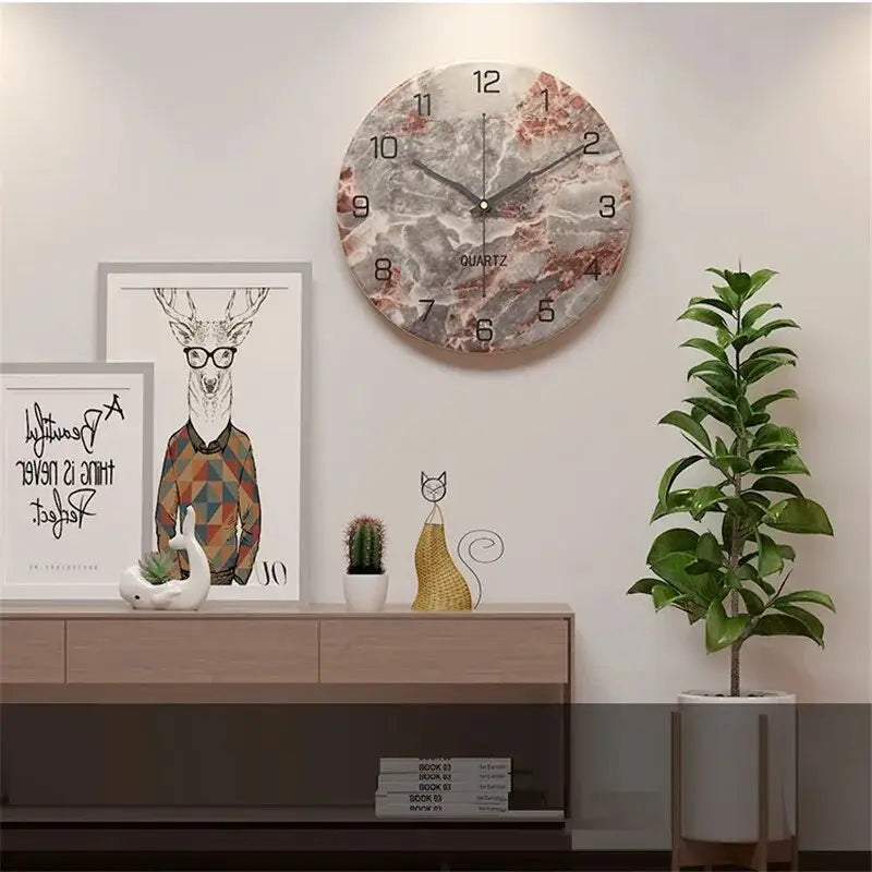 Marmorikuvioinen design-seinäkello – kuva 12