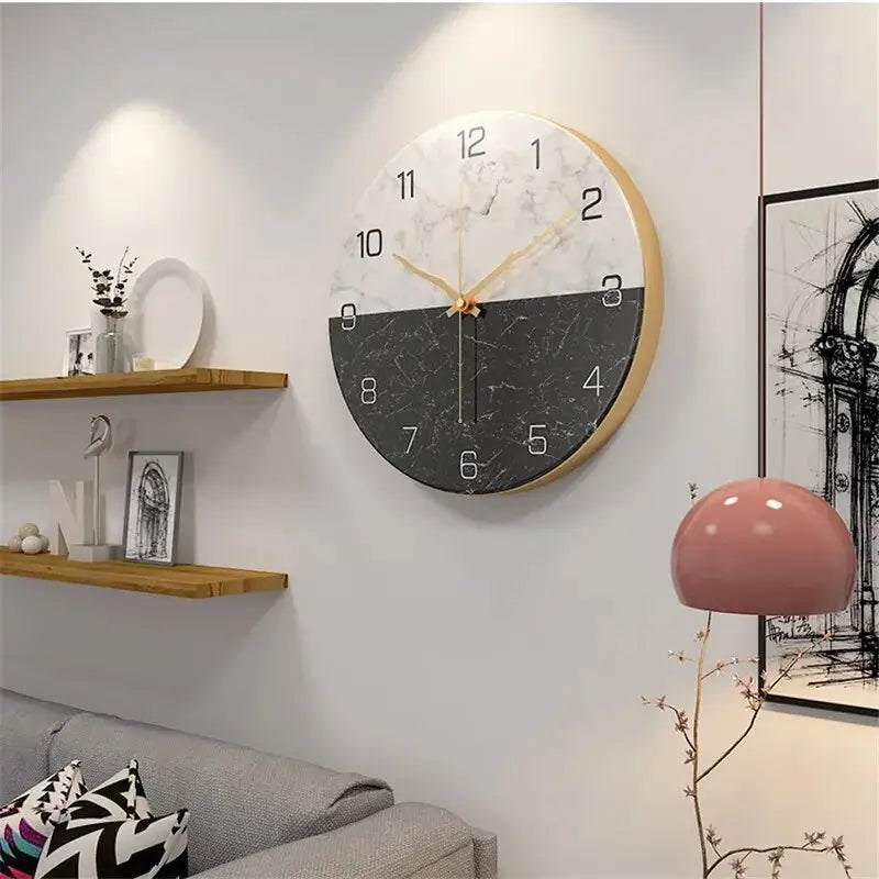 Marmorikuvioinen design-seinäkello – kuva 5