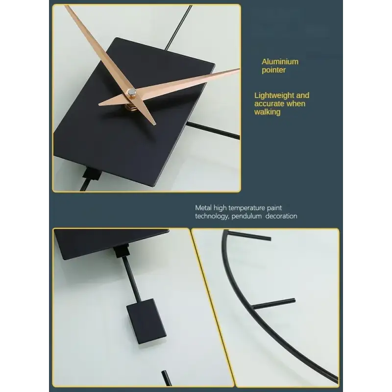 Musta design-seinäkello – kuva 6